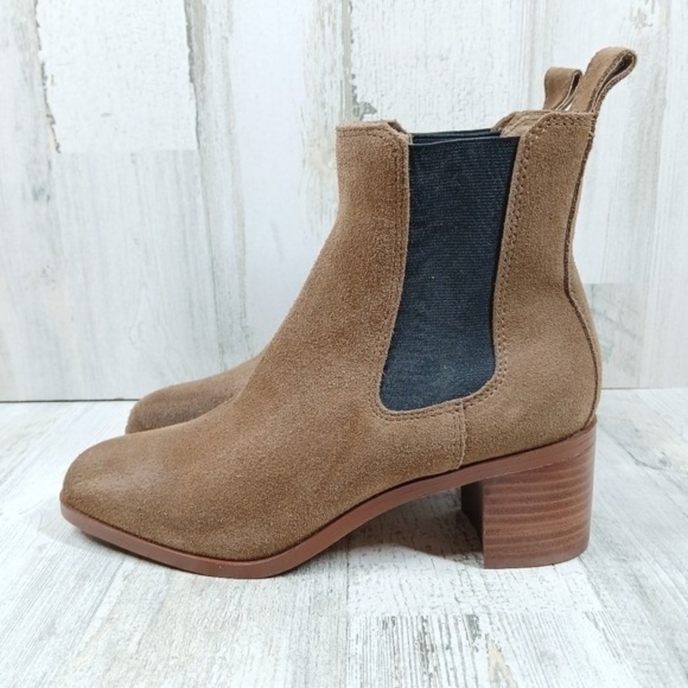 Steve Madden Women's 8 Rhiannon Chelsea Brown Suede Block Heel Ankle Boots - Picture 1 of 13